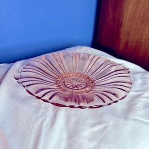 Pink Depression Glass Old Cafe Candy Dish Antique Vintage